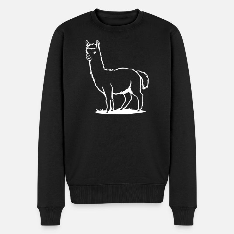Alpaka T-shirt Geschenk  - Männer Premium Bio Pullover - Schwarz