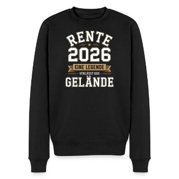 Rente 2026 Eine Legende - Männer Premium Bio Pullover - Schwarz - Vorne - Nico (187cm)