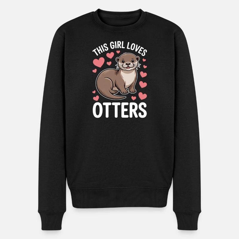 Otter Spruch Mädchen Lustiges Otter Geschenk - Männer Premium Bio Pullover - Schwarz