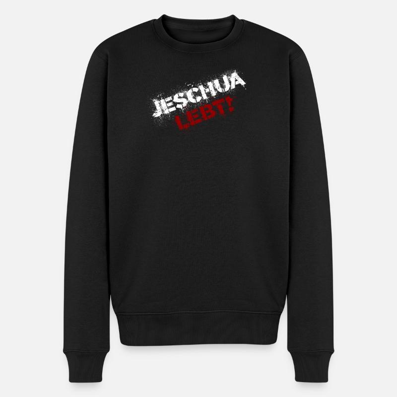 Yeshua vit blanc et rouge - Pull Premium bio Homme - noir