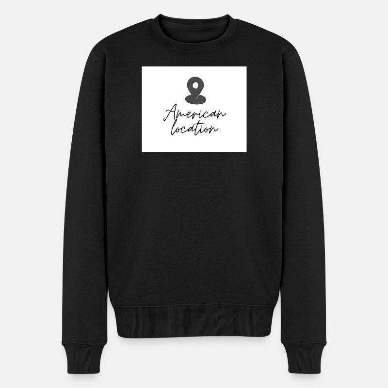 Épingle de localisation américaine - Pull Premium bio Homme - noir