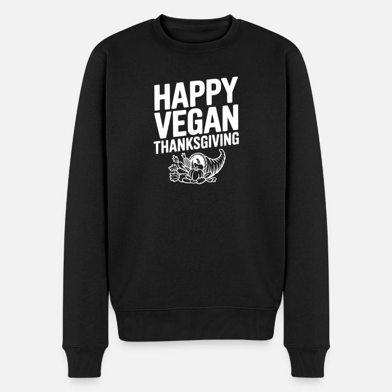 Joyeux Thanksgiving végétalien - Pull Premium bio Homme - noir
