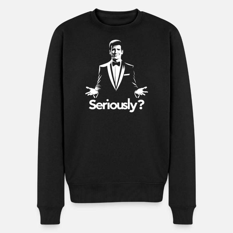 Seriously? Elegant Gala Silhouette - Men's Premium Organic Jumper - black