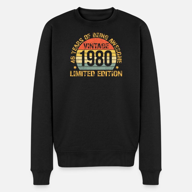 Millésime 1980 | 46e anniversaire Édition limitée - Pull Premium bio Homme - noir
