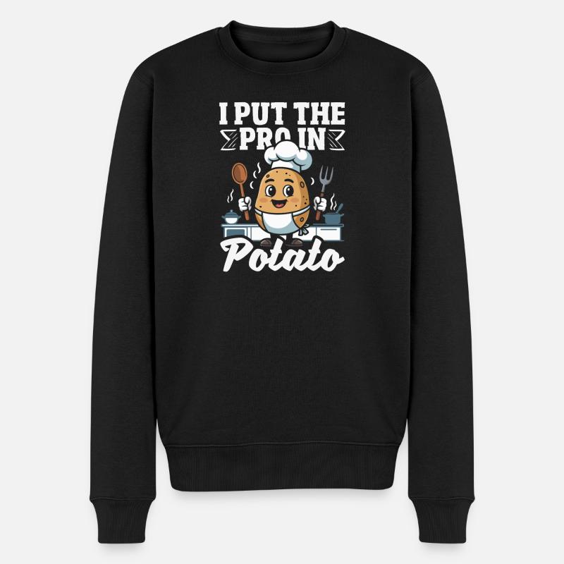 Taters Over Haters Kartoffel - Männer Premium Bio Pullover - Schwarz