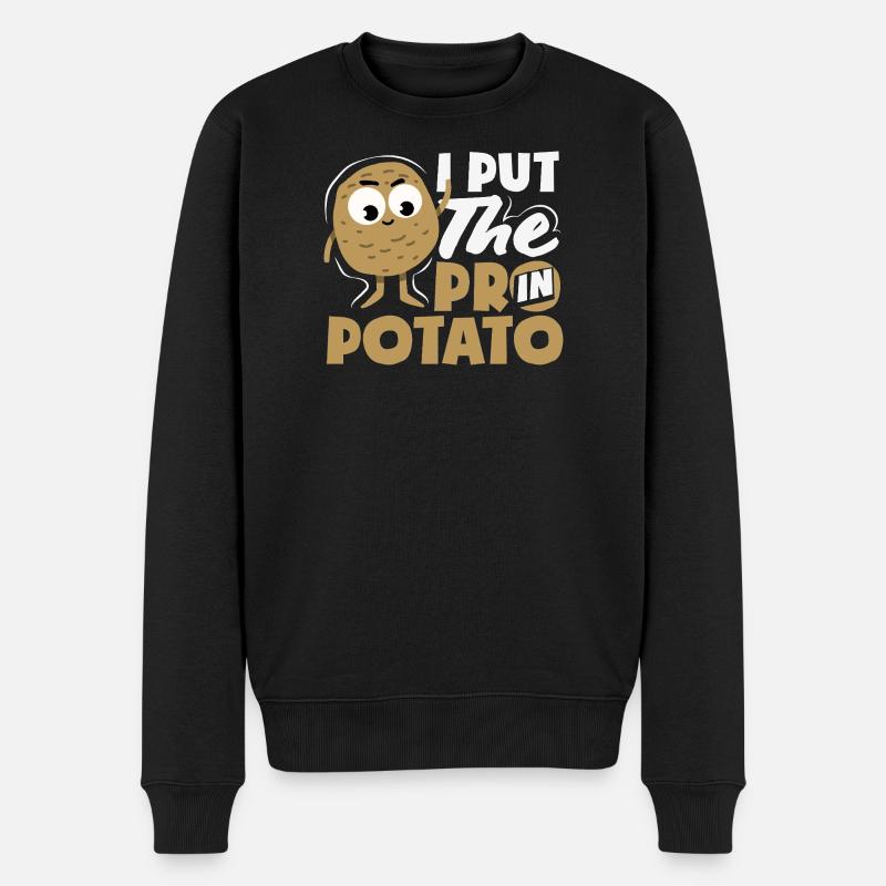 Taters Over Haters Kartoffel - Männer Premium Bio Pullover - Schwarz
