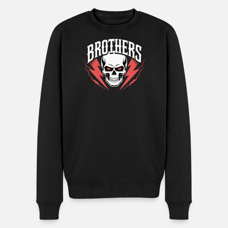 Brothers Skull Thunder Crest - Pull Premium bio Homme - noir