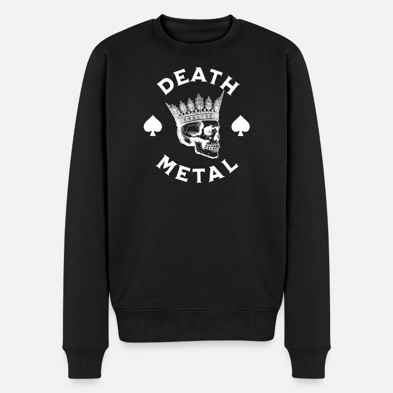 Crâne couronné Death Metal - Pull Premium bio Homme - noir