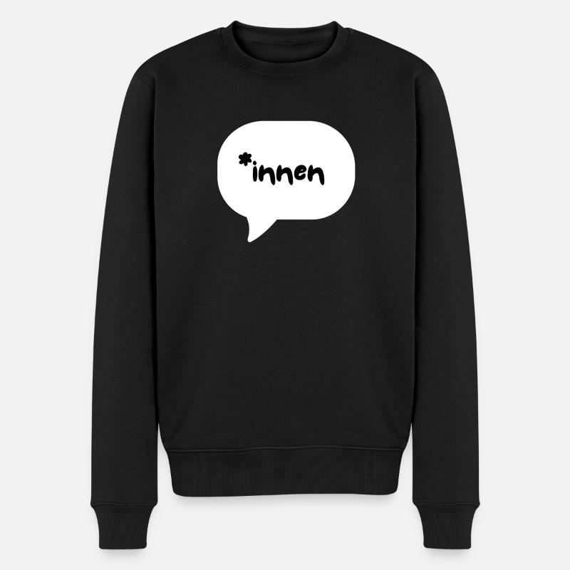 *innen - Männer Premium Bio Pullover - Schwarz