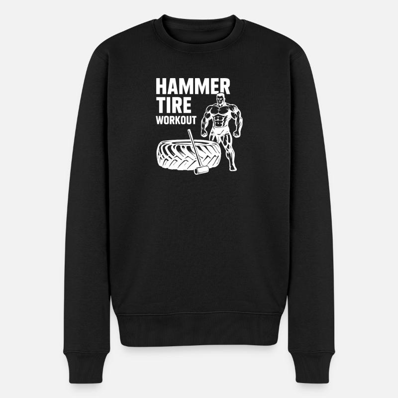 Hammer Reifen Training - Männer Premium Bio Pullover - Schwarz