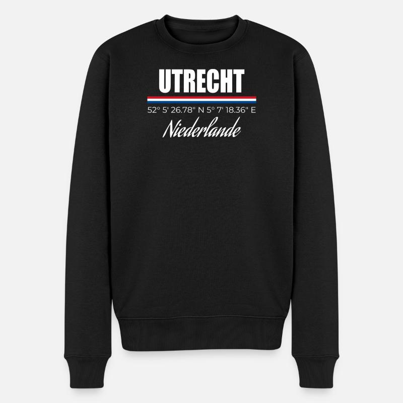 Utrecht - Männer Premium Bio Pullover - Schwarz