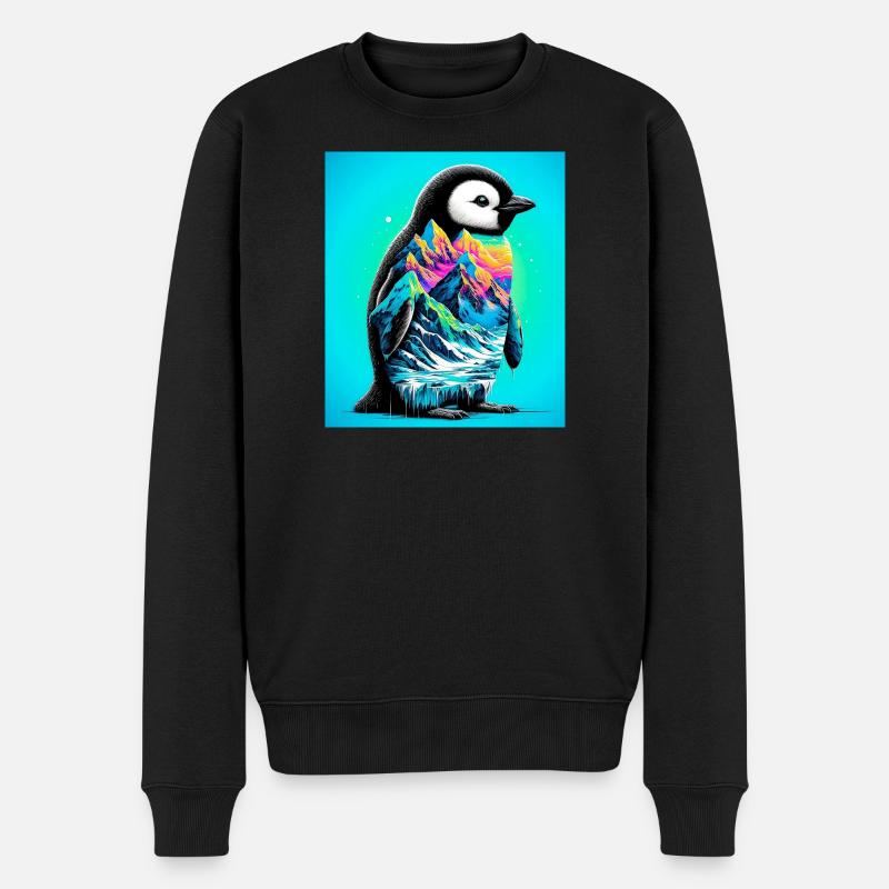 Pinguin - Männer Premium Bio Pullover - Schwarz
