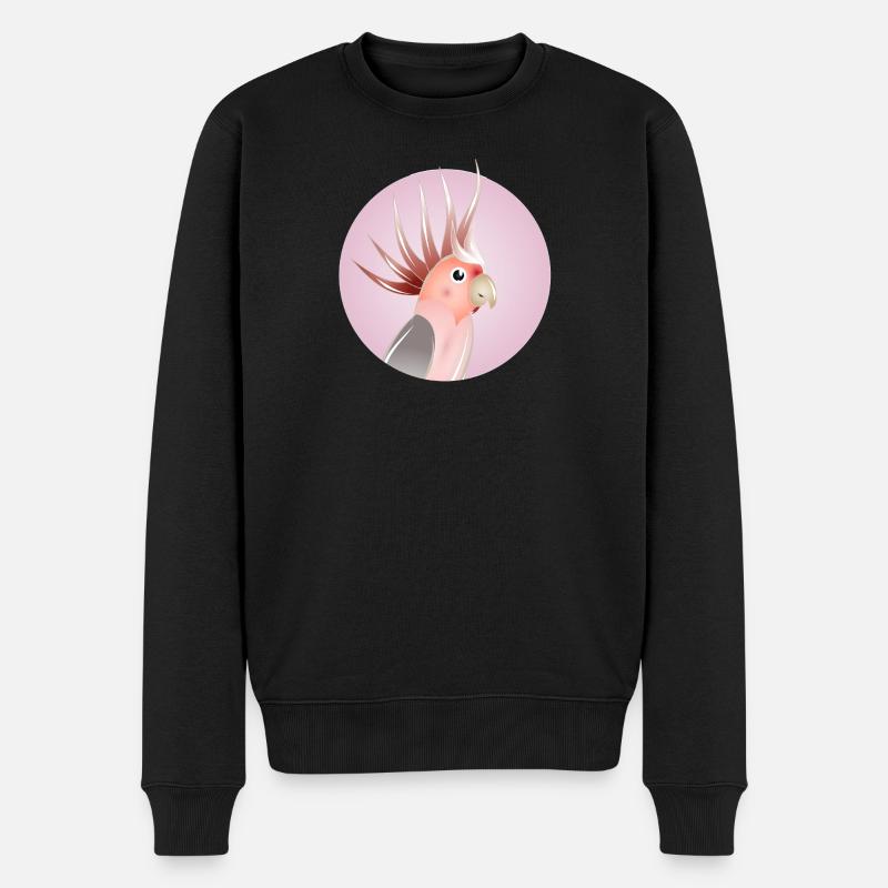 Cacatoès élégant en cercle pastel - Pull Premium bio Homme - noir