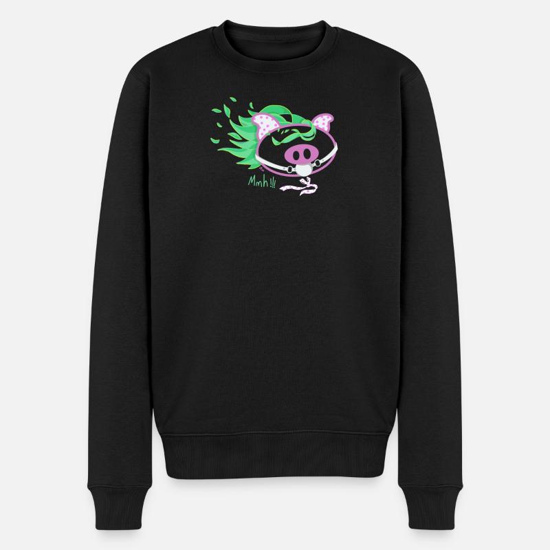 Wild Pop Pig - Männer Premium Bio Pullover - Schwarz