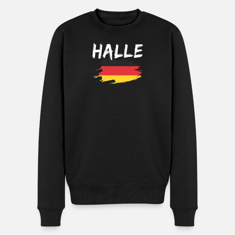 Hall Allemagne Drapeau - Pull Premium bio Homme - noir