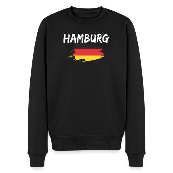 Hambourg, Allemagne, Drapeau - Pull Premium bio Homme - noir - Devant - Nico (187cm)