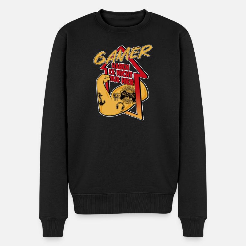 Gaming - Männer Premium Bio Pullover - Schwarz