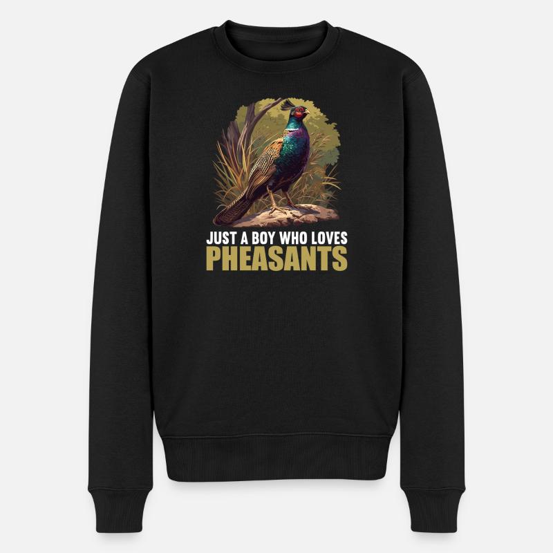 Fasane Fasan - Männer Premium Bio Pullover - Schwarz