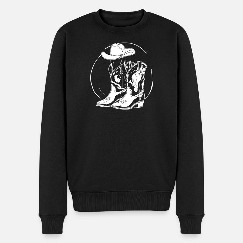 Western Lineart Bottes Chapeau - Pull Premium bio Homme - noir