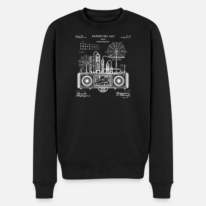 Circuit Boombox Retro Blueprint - Pull Premium bio Homme - noir