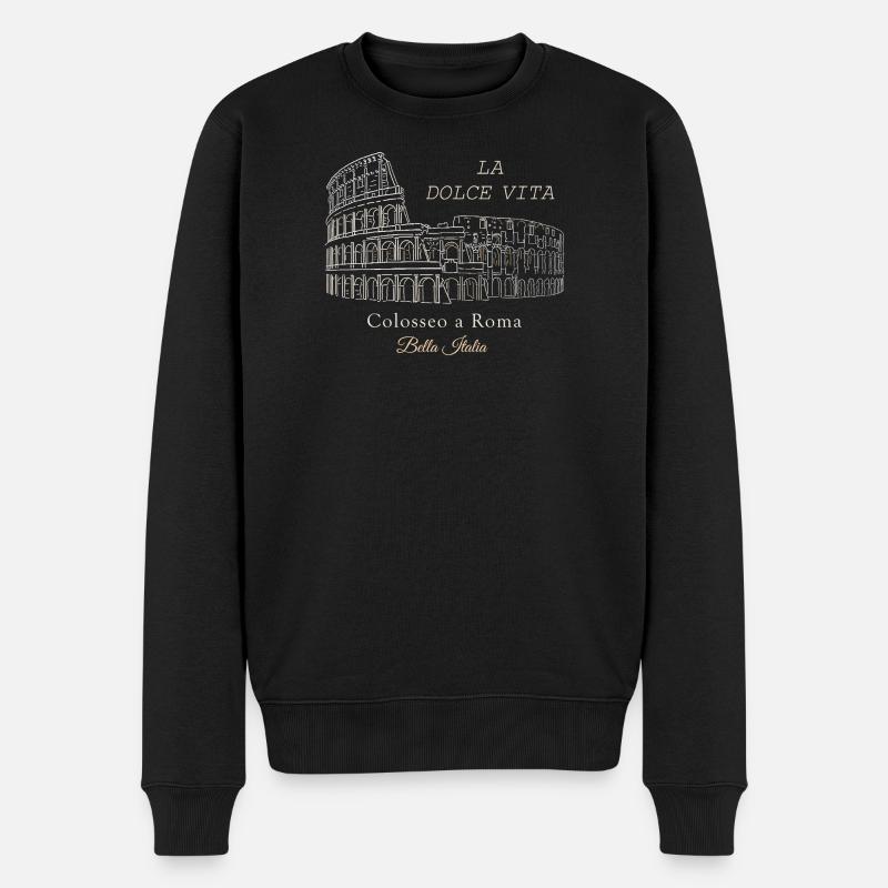 Colosseo Rom La Dolce Vita - Männer Premium Bio Pullover - Schwarz