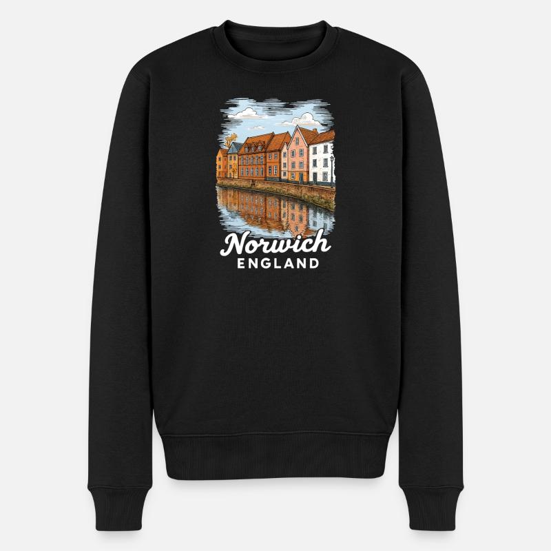 Norwich England - Männer Premium Bio Pullover - Schwarz