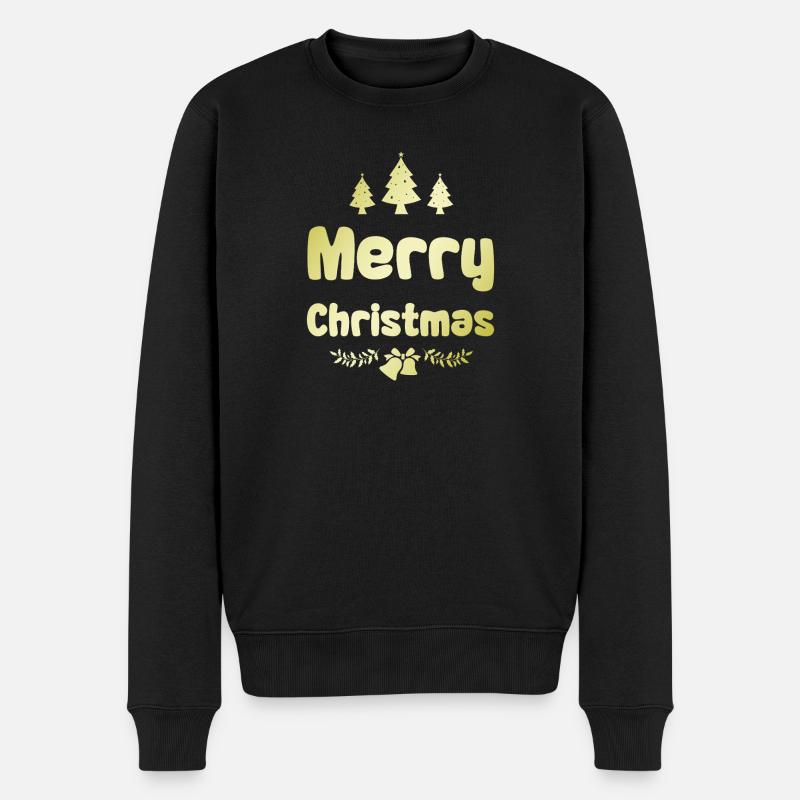 Frohe Weihnachten - Männer Premium Bio Pullover - Schwarz