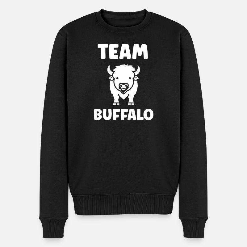Bison - Männer Premium Bio Pullover - Schwarz