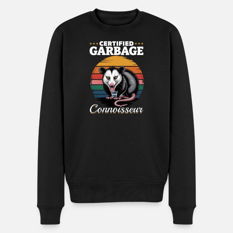 Funny Opossum - Männer Premium Bio Pullover - Schwarz