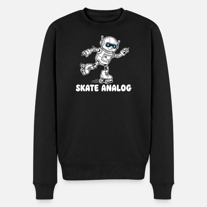 Roboter Skate Analog - Männer Premium Bio Pullover - Schwarz