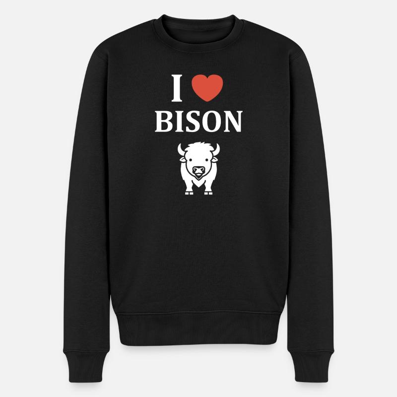 bison - Pull Premium bio Homme - noir