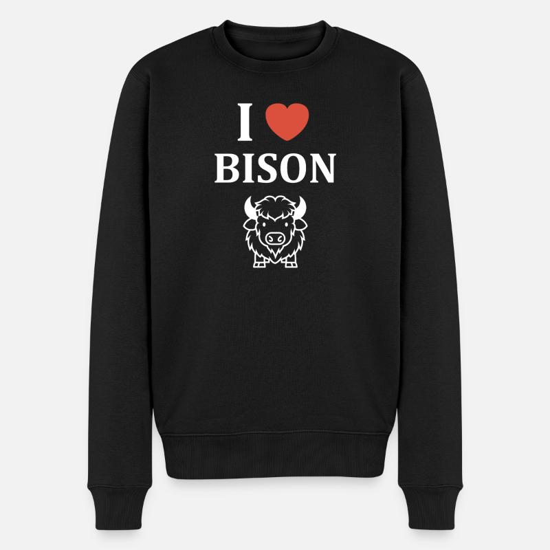 bison - Pull Premium bio Homme - noir