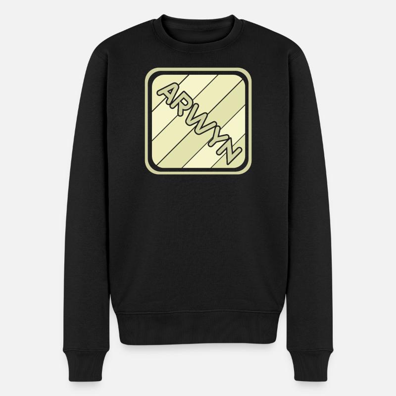 Maedchenname Arwyn - Männer Premium Bio Pullover - Schwarz