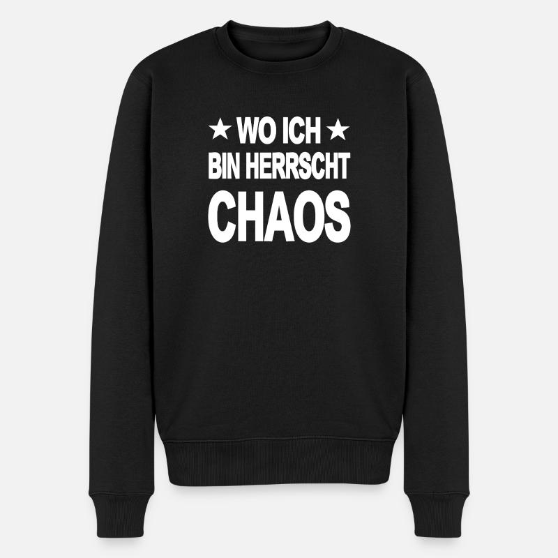 Chaos - Männer Premium Bio Pullover - Schwarz