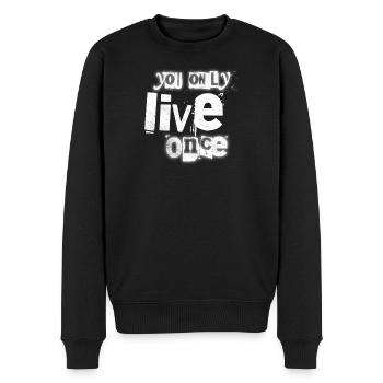 Une seule vie - Pull Premium bio Homme - noir - Devant - Nico (187cm)