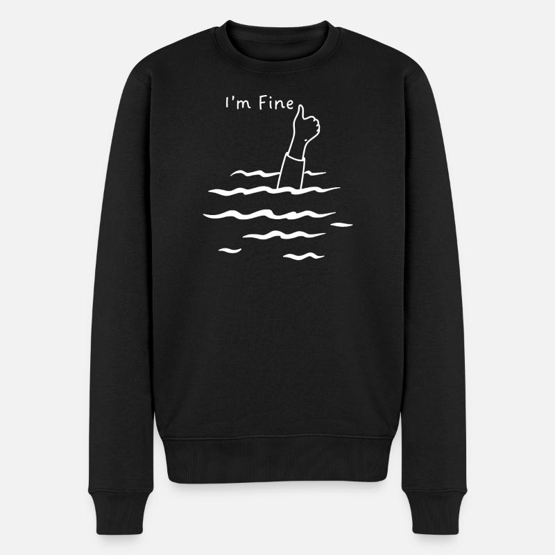 I’m fine humour - Pull Premium bio Homme - noir