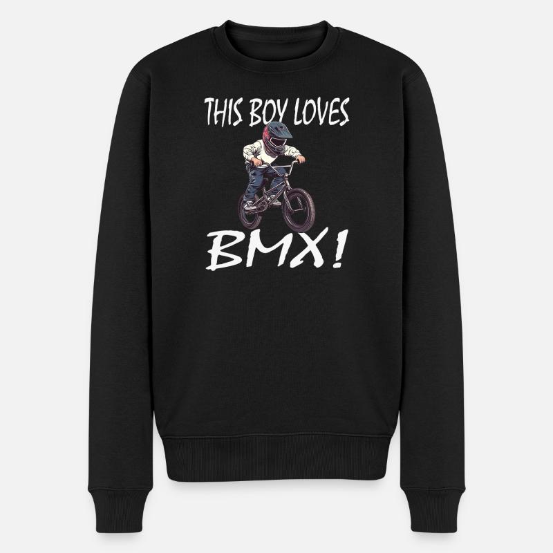 Motif BMX garçon - Pull Premium bio Homme - noir