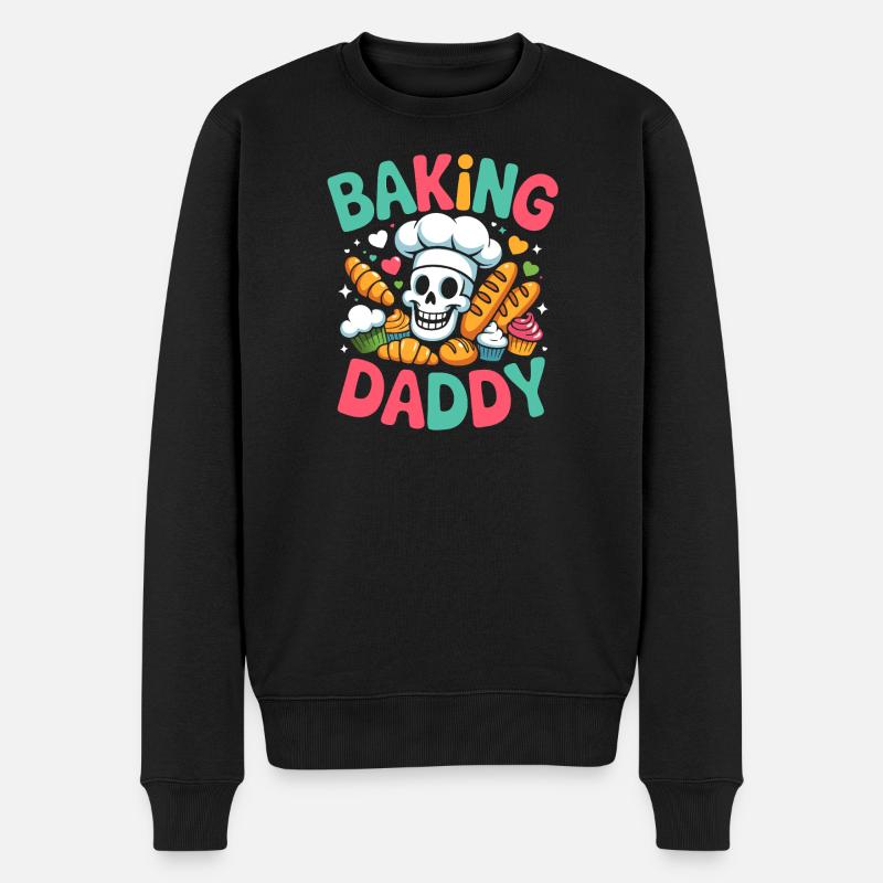 Baking Daddy Skull Baking Art - Men's Premium Organic Jumper - black