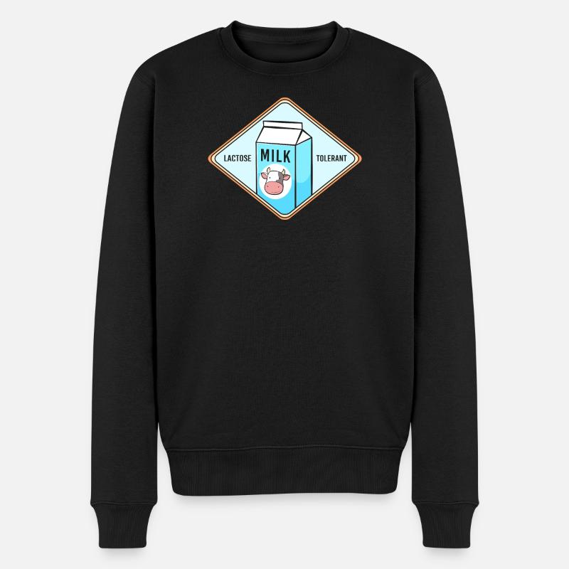 Blähungen Milch Laktose - Männer Premium Bio Pullover - Schwarz