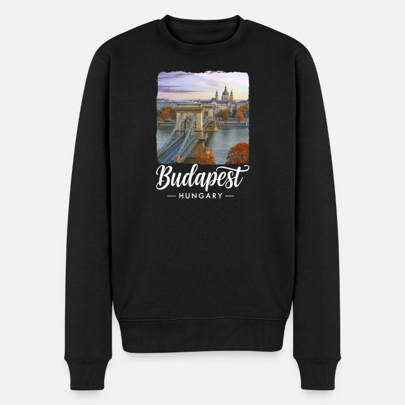 Budapest Ungarn - Männer Premium Bio Pullover - Schwarz