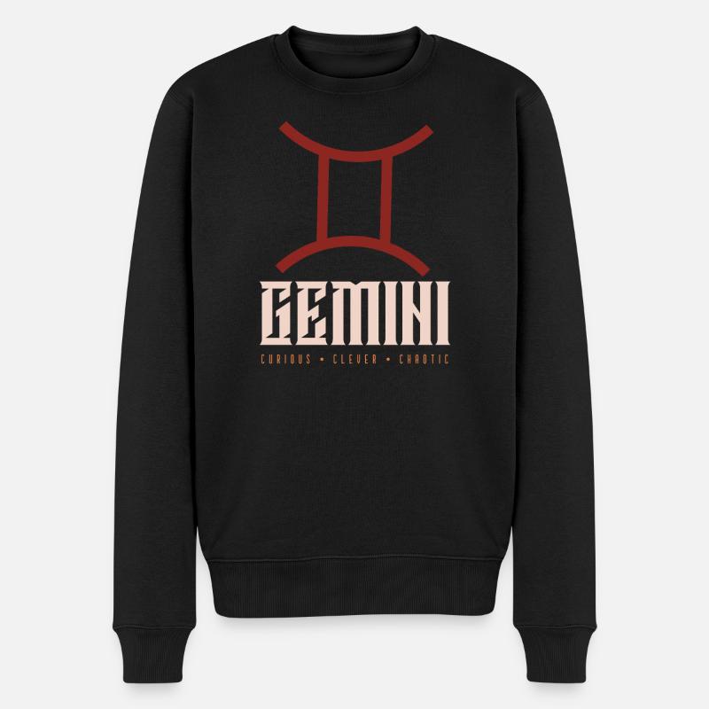 Zwillinge - Männer Premium Bio Pullover - Schwarz