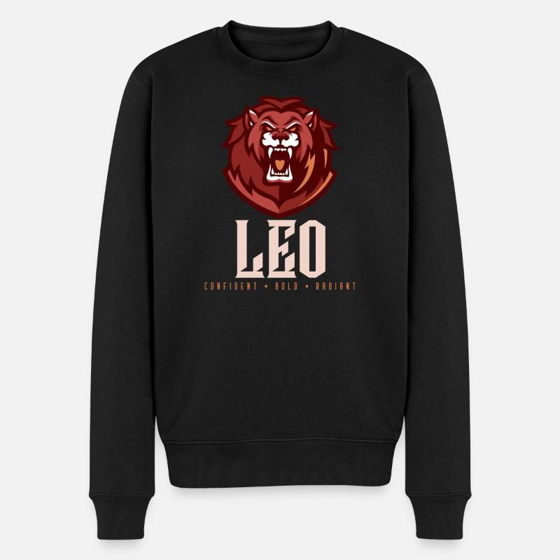 Löwe - Männer Premium Bio Pullover - Schwarz