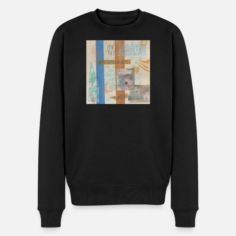 Abstrakte Collage - Männer Premium Bio Pullover - Schwarz