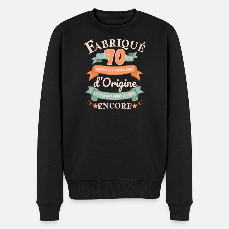 Vor 70 Jahren hergestellte Originalteile - Männer Premium Bio Pullover - Schwarz