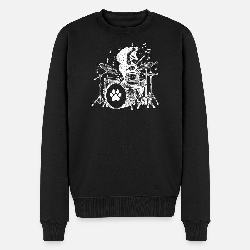 Teckel musical Batteur - Pull Premium bio Homme - noir