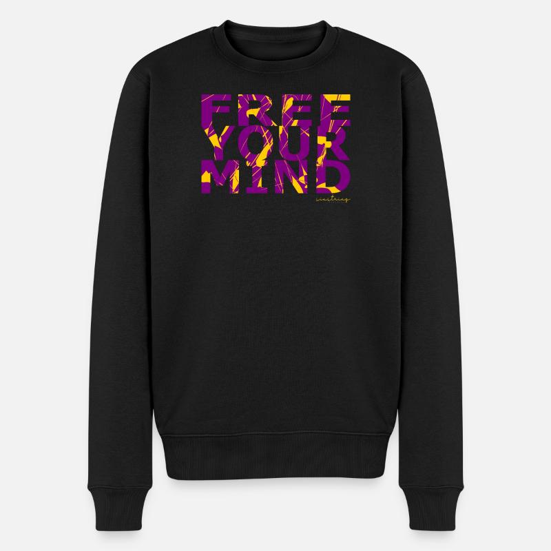 Free Your Mind - Männer Premium Bio Pullover - Schwarz