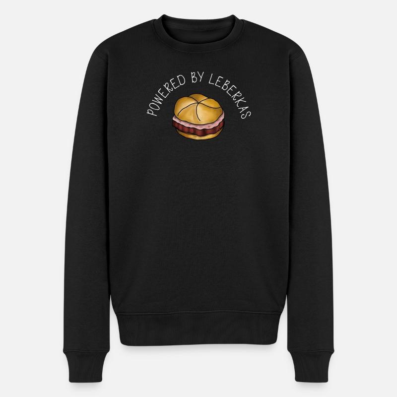 Powered by Leberkas – Leberkäse Spruch - Men's Premium Organic Jumper - black