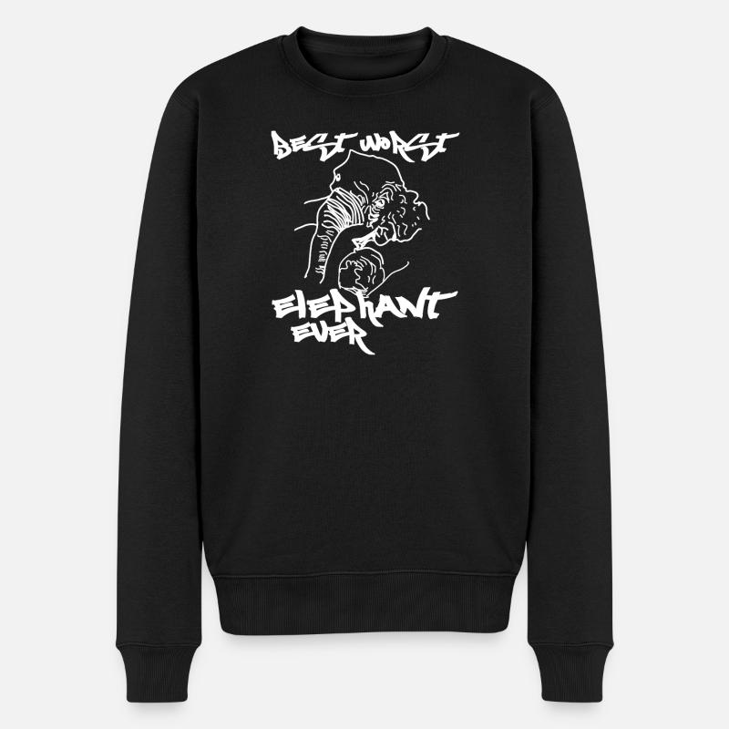 pire meilleur éléphant de toujours - Pull Premium bio Homme - noir