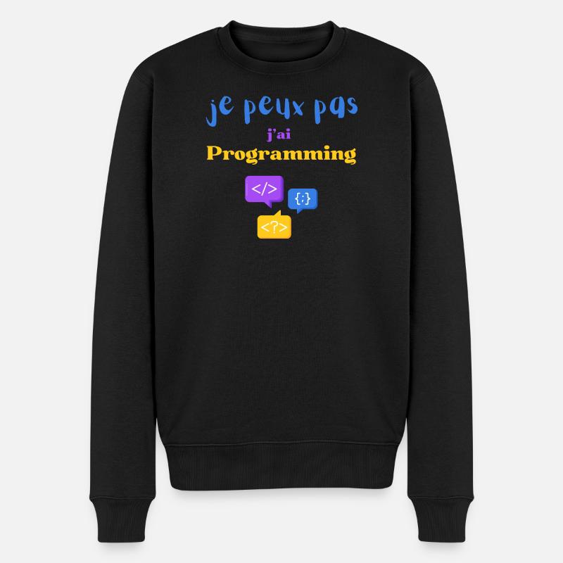 Je peux pas j'ai Programmation - Pull Premium bio Homme - noir