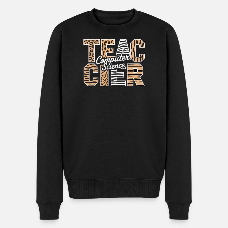 Computer Science Lehrer Tiermuster Stil - Männer Premium Bio Pullover - Schwarz